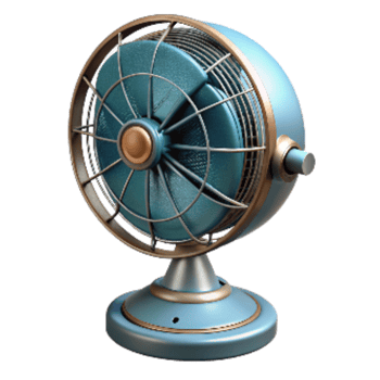 magnificent creative Retro Desk Fan with Metal Blades Cutout on Transparent Background genuine png