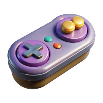 vibrant rustic Retro Game Controller Side View Isolated premium png