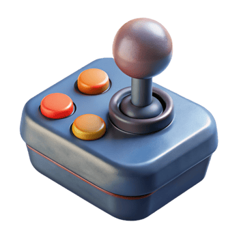 elegant rustic Retro Game Controller Side View Isolated detailed png