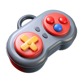 vibrant abstract Retro Game Controller with Red Buttons Transparent original png