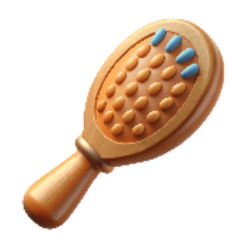 elegant modern Retro Hairbrush with Wooden Handle Isolated original png