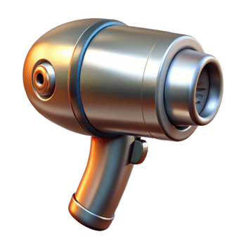 magnificent minimalist Retro Hair Dryer Chrome Finish Isolated exclusive png