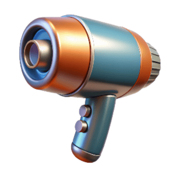 extraordinary abstract Retro Hair Dryer with Chrome Accents Transparent Cutout original png