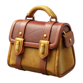 impressive contemporary Retro Handbag Leather with Buckle Detail Isolated high resolution png