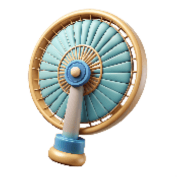 dramatic creative Retro Handheld Fan with Plastic Blades Cutout high resolution png