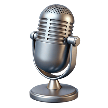 beautiful traditional Retro Microphone Chrome Finish Transparent Background original png