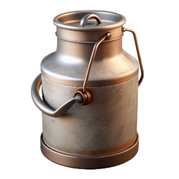 impressive minimalist Retro Milk Can with Metal Handle Cutout high quality png