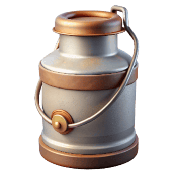 dramatic modern Retro Milk Can with Metal Handle Cutout png