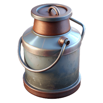 impressive abstract Retro Milk Can with Metal Handle Cutout authentic png