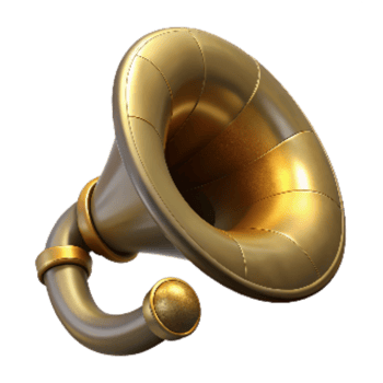 magnificent classic Retro Phonograph Horn with Brass Finish Cutout detailed png