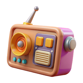 serene vintage Retro Radio with Digital Marketing Broadcast Isolated high quality png