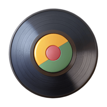 extraordinary classic Retro Vinyl Record with Colorful Label Transparent Background genuine png