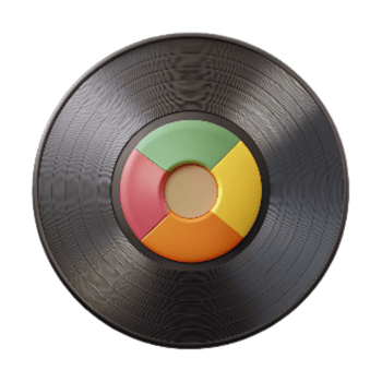 magnificent rustic Retro Vinyl Record with Colorful Label Transparent Background premium png