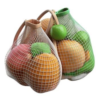 impressive creative Reusable Produce Bags Mesh Material Transparent Background high resolution png