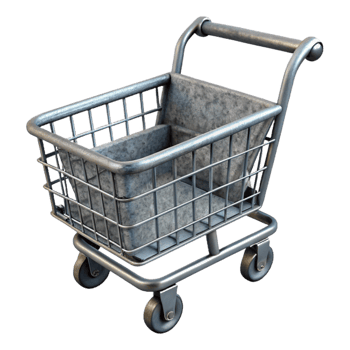 stunning artistic Reusable Shopping Cart Metal Isolated professional png