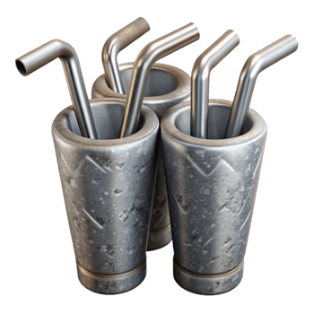 wonderful minimalist Reusable Straws Metal Material Cutout high resolution png