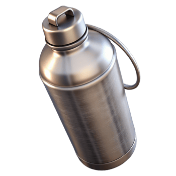 wonderful artistic Reusable Water Bottle Metal Grey Isolated Element professional png