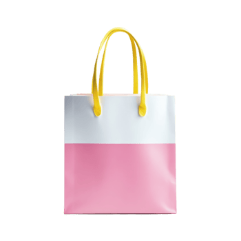 Pink Shopping Bag Lifestyle on transparent background. png