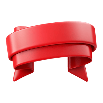 serene contemporary Ribbon Banner Red Blank Cutout high resolution png