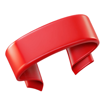 vibrant abstract Ribbon Banner Red Blank Cutout high quality png