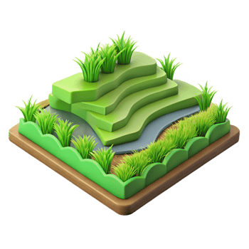 stunning traditional Rice Paddy Terraced Fields Green Rice Plants Isolated original png