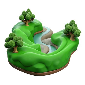 magnificent abstract River Winding Through Valley Aerial View Transparent Background genuine png
