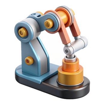 elegant classic Robot Arm Assembly Line Illustration Isolated Element png