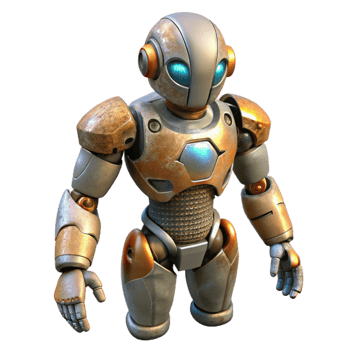 extraordinary vintage Robot Body with Protective Armor Transparent Background authentic png