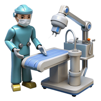 impressive minimalist Robotic Surgeon Performing Operation Isolated Element detailed png
