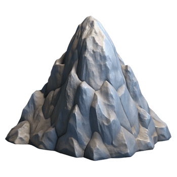 vibrant classic Rocky Mountain Peak Rugged Terrain Grey Stone Isolated premium png