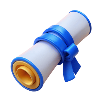 magnificent vintage Rolled Diploma Tied with Red Ribbon Isolated professional png