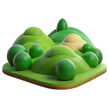vibrant classic Rolling Green Hills Scenic Vista Transparent Background png