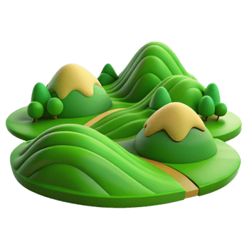 wonderful minimalist Rolling Green Hills Scenic Vista Transparent Background genuine png
