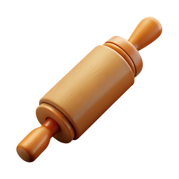 vibrant modern Rolling Pin with Wooden Handles Cutout high resolution png