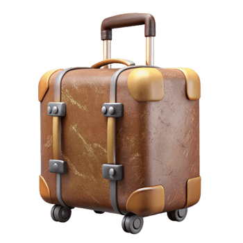 vibrant minimalist Rolling Suitcase for Business Trip Isolated high quality png