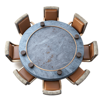 elegant vintage Round Conference Table Top View Isolated Element genuine png