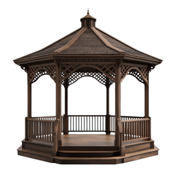 Elegant Gazebo Garden Pavilion on transparent background. png