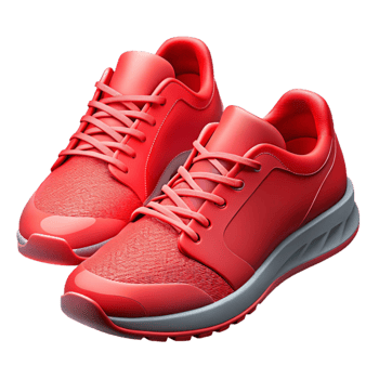 magnificent modern Running Shoes Bright Red Transparent Background Cutout authentic png