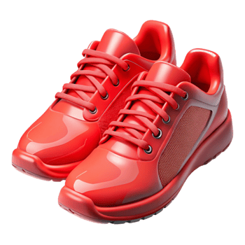 vibrant minimalist Running Shoes Bright Red Transparent Background Cutout high resolution png