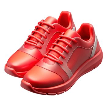 elegant modern Running Shoes Bright Red Transparent Background Cutout premium png