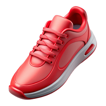 wonderful vintage Running Shoes Bright Red Transparent Background Cutout detailed png