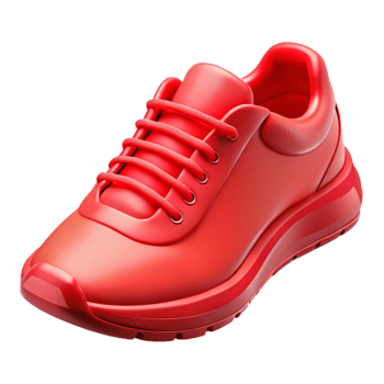 dramatic contemporary Running Shoes Bright Red Transparent Background Cutout detailed png
