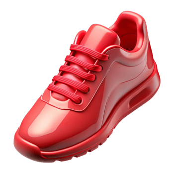serene traditional Running Shoes Bright Red Transparent Background Cutout high resolution png