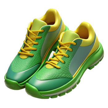 stunning traditional Running Shoes Green and Yellow Isolated professional png