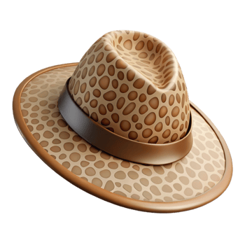 magnificent rustic Safari Hat with Leopard Print Band Isolated original png
