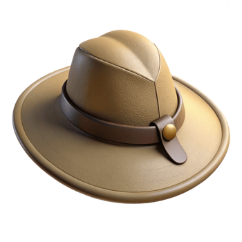 dramatic classic Safari Hat with Wide Brim Isolated Element authentic png