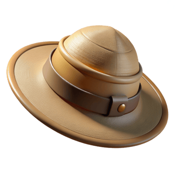magnificent rustic Safari Hat with Wide Brim Isolated Element png