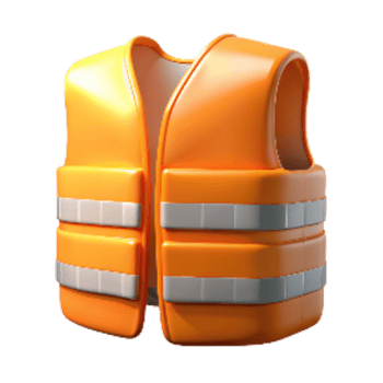 wonderful minimalist Safety Vest Orange Reflective Transparent Background original png
