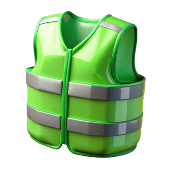 magnificent contemporary Safety Vest Green Reflective Transparent Background professional png