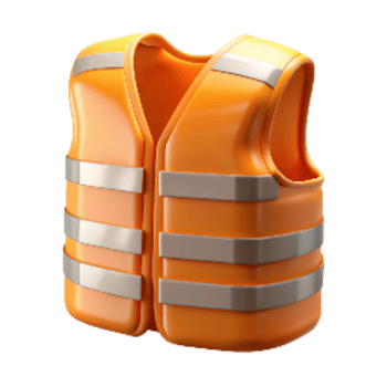 dramatic abstract Safety Vest Orange Reflective Transparent Background high resolution png